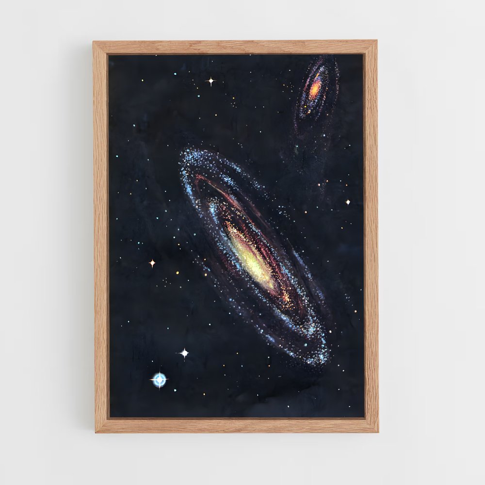 Poster Galaxies Enlacées – affiche Art spatial (vue 4)